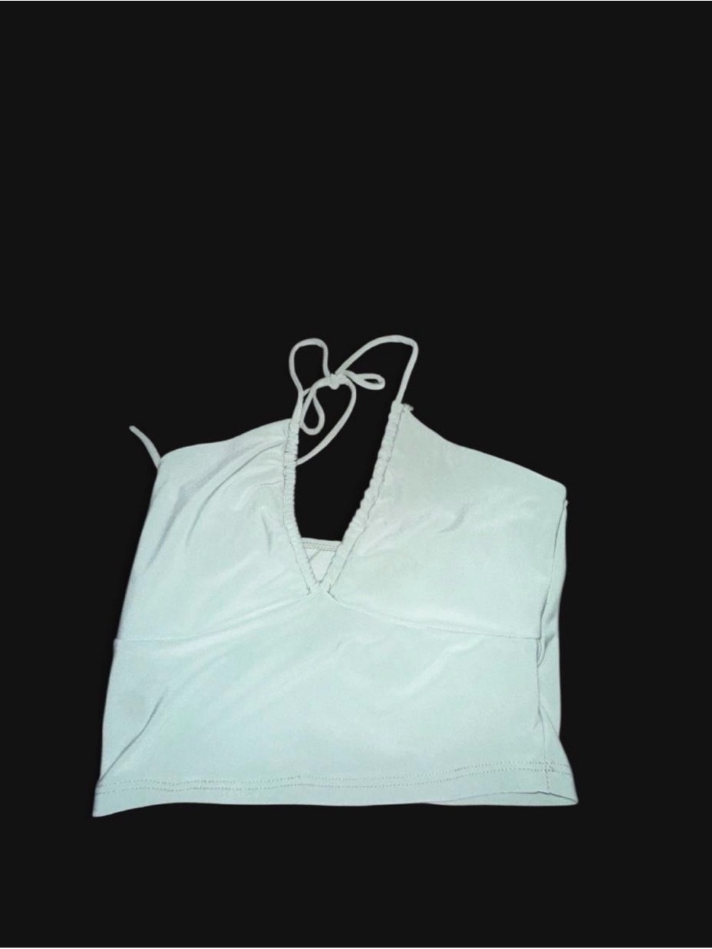 Light Mint Green Halter V-Neck Crop Tank Top